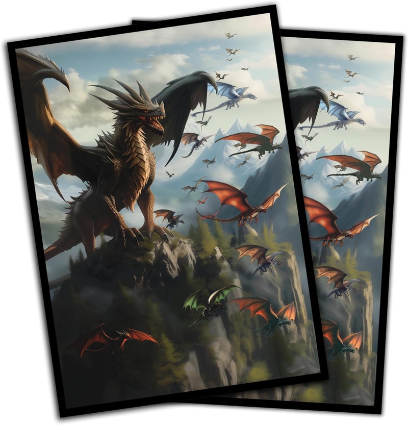 Digital Sorcery Studio Unstoppable Relentless Dragon Game Card Sleeves 102 Pack – Compatible with MTG and Other TCGs Ur-Dragon Commander Decks - Premium Standard Card Sleeves for Magic The Gathering - Image 1